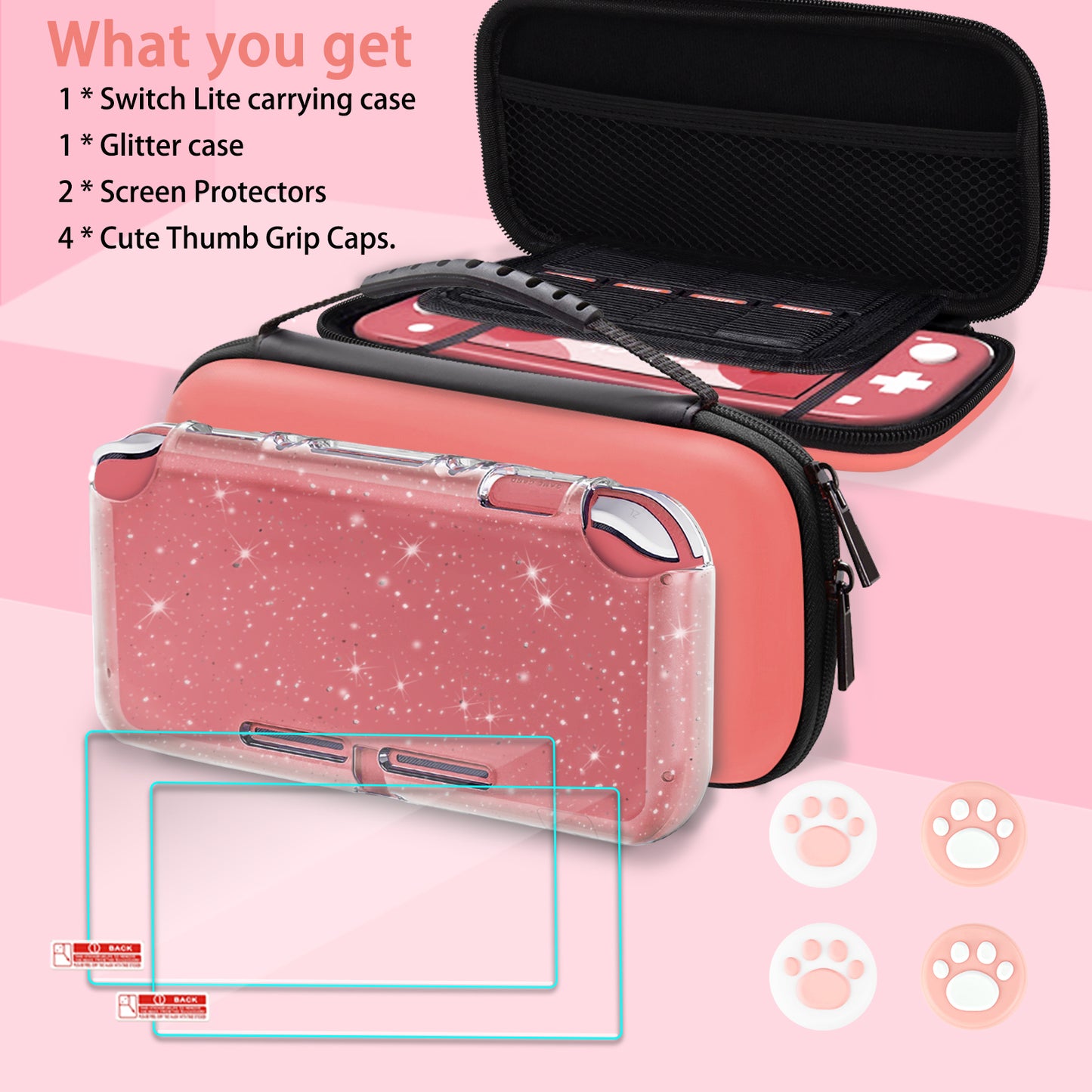 TIKOdirect Pink Carrying Case for Switch lite