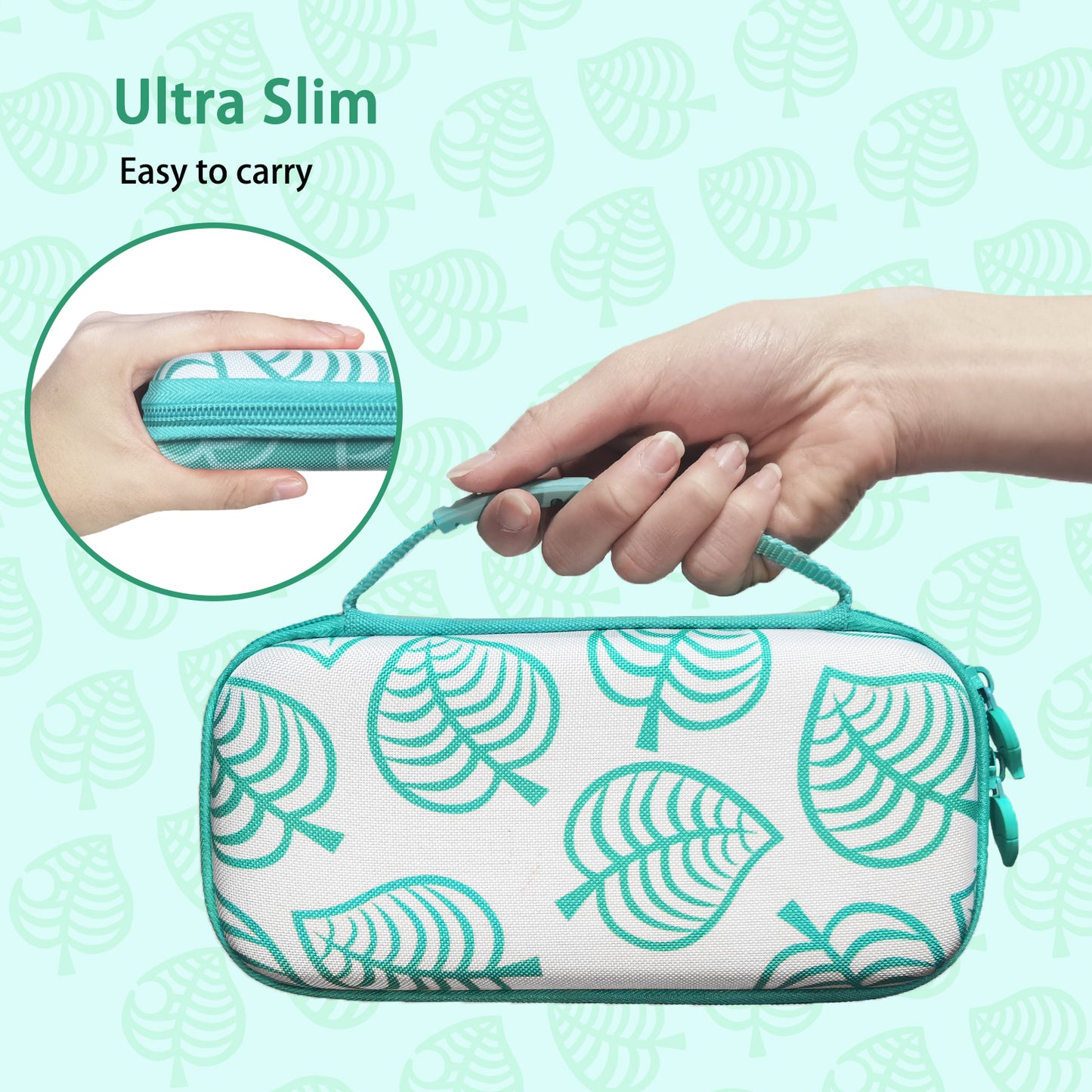 TIKOdirect Green Leaf Carrying Case for Switch lite