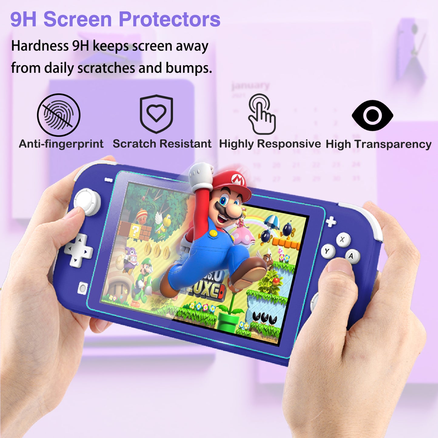 TIKOdirect Purple Leaf Carrying Case for Switch lite