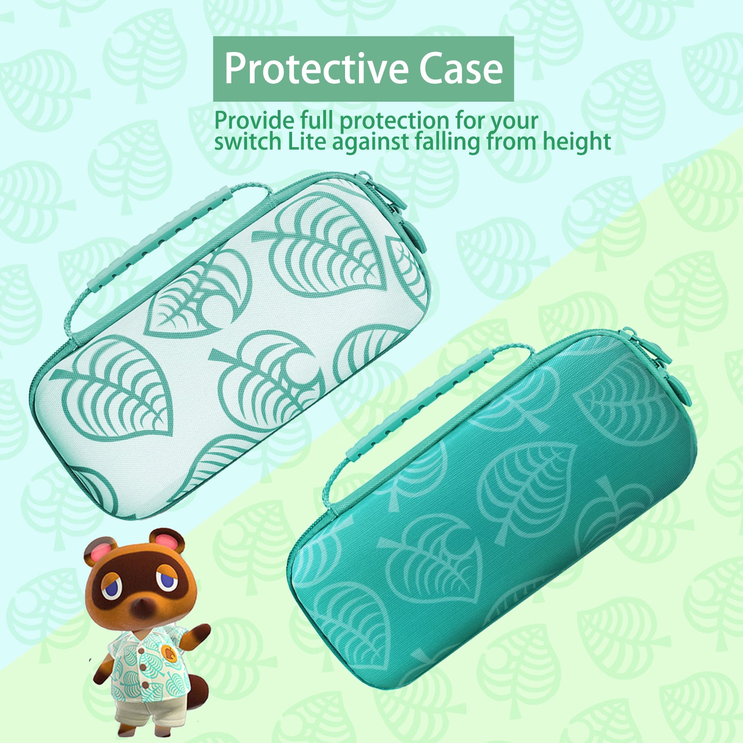 TIKOdirect Green Leaf Carrying Case for Switch lite