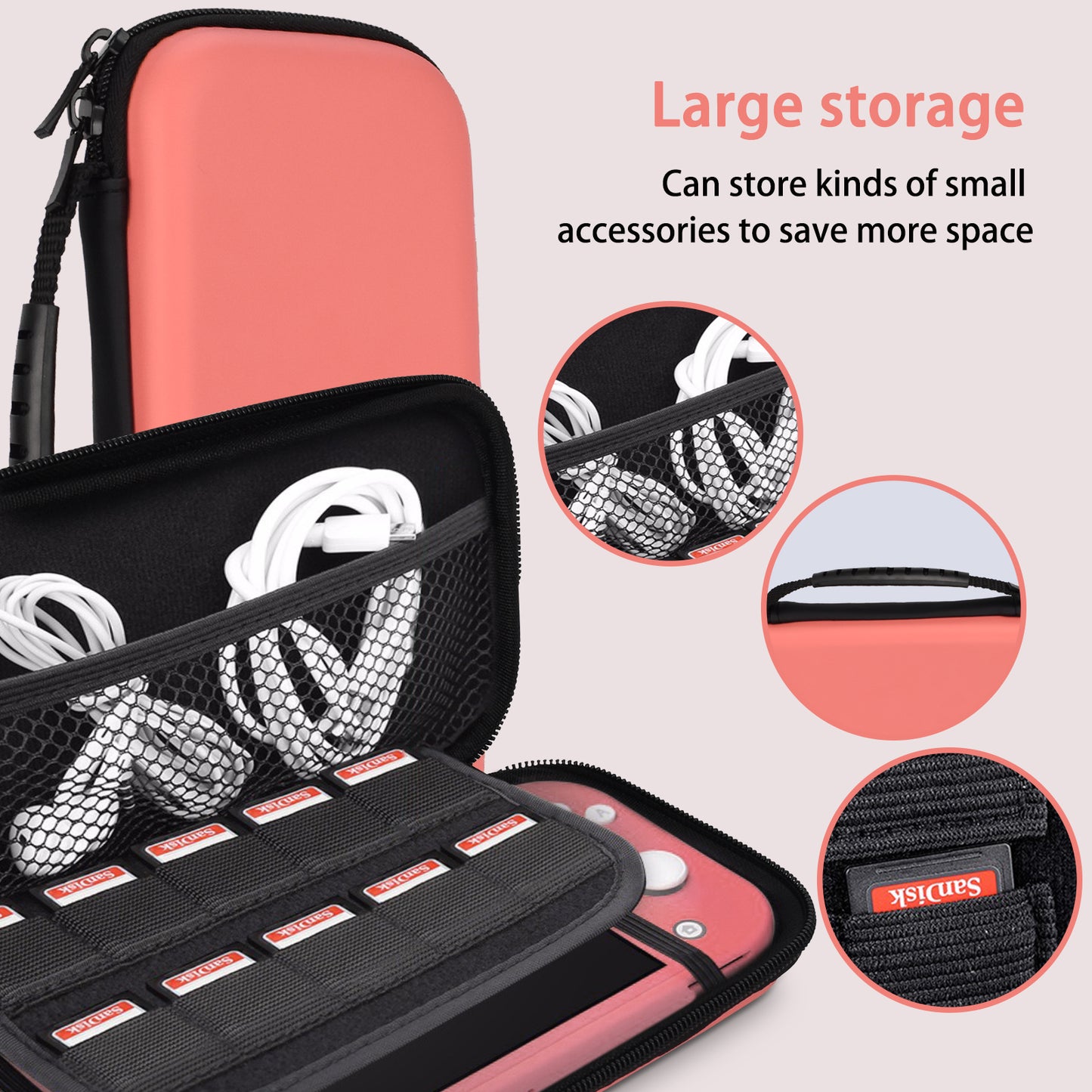TIKOdirect Pink Carrying Case for Switch lite