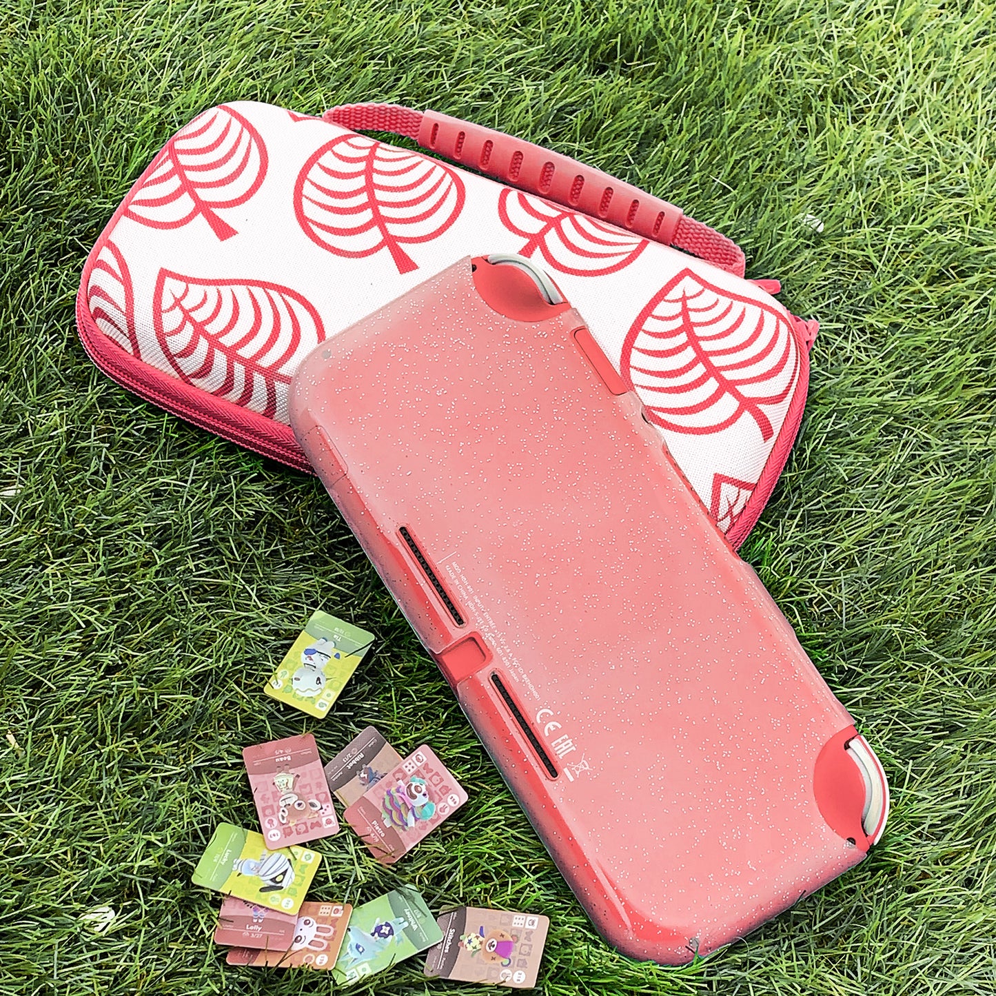 TIKOdirect Pink Leaf Carrying Case for Switch lite