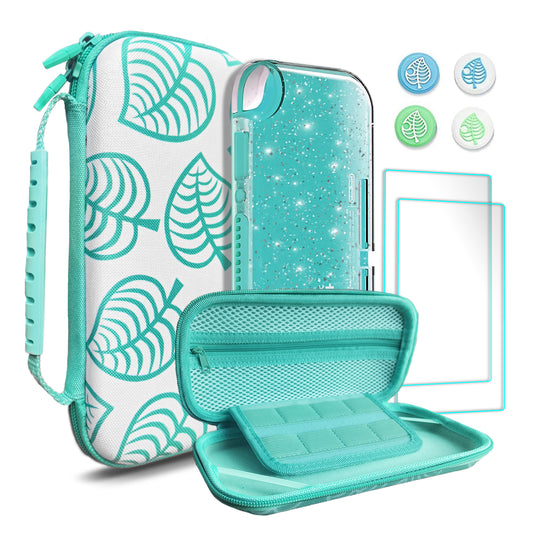 TIKOdirect Green Leaf Carrying Case for Switch lite