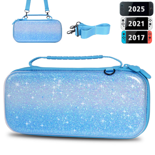 TIKOdirect Glitter Blue Carrying Case for Switch 2(2025)/ Switch/ OLED
