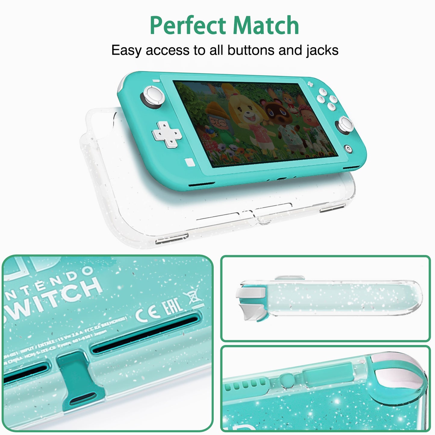 TIKOdirect Green Leaf Carrying Case for Switch lite