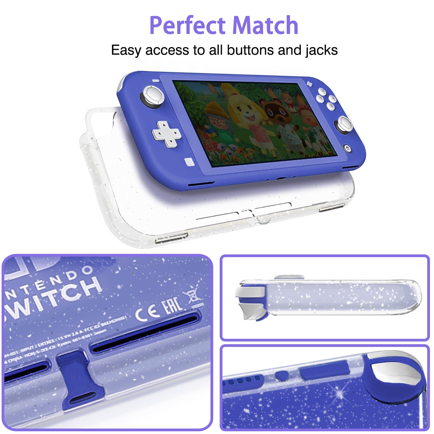 TIKOdirect  Purple Leaf Carrying Case for Switch lite