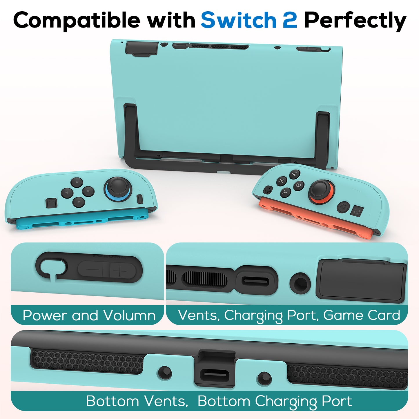 TIKOdirect Protective Case for Switch 2, Hard PC Slim Dockable Cover Case Designed for Switch 2 2025, Game Console and Joy Con Controllers, Blue