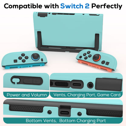 TIKOdirect Protective Case for Switch 2, Hard PC Slim Dockable Cover Case Designed for Switch 2 2025, Game Console and Joy Con Controllers, Blue