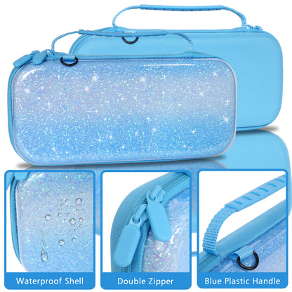 TIKOdirect Glitter Blue Carrying Case for Switch 2(2025)/ Switch/ OLED